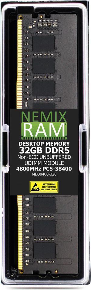 NEMIX RAM 32GB (1X32GB) DDR5 4800MHZ PC5-38400 2Rx8 1.1V CL40 288-PIN Non-ECC Unbuffered UDIMM Desktop PC Memory Compatible with Kingston KVR48U40BD8-32