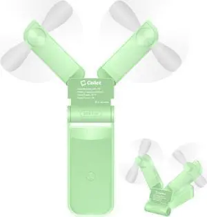Cellet 2-In-1 Portable Handheld Mini Fans Two Speed Air Cooling USB Rechargeable Lightweight Ideal for Home, Office Amusement Park, Summer, Travel, Hiking, Running and other Outdoor Activities (Green) Cellet 2-In-1 Portable Handheld Mini Fans Two Speed Air Cooling USB Rechargeable Lightweight Ideal for Home, Office Amusement Park, Summer, Travel, Hiking, Running and other Outdoor Activities (Green)