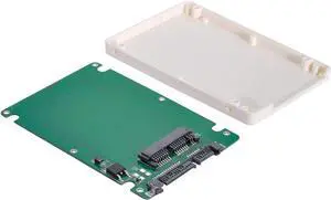 1.8" Micro SATA 16pin SSD to 2.5" SATA 22pin 7+15 Hard Disk case Enclosure White 7mm Height 1.8" Micro SATA 16pin SSD to 2.5" SATA 22pin 7+15 Hard Disk case Enclosure White 7mm Height