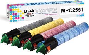 MADE IN USA TONER Compatible Replacement for Ricoh Aficio MP C2551 MP C2051, 841586 841503 841502 841501 (CMYK, 4 Cartridges)