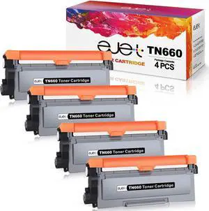 ejet TN660 TN-660 TN630 TN-630 Higher Yield Compatible TN660 Toner Cartridge Replacement  TN-660 TN630 for HL-L2340DW HL-L2300D HL-L2380DW MFC-L2700DW L2740DW MFC-L2720DW Printer,4Black