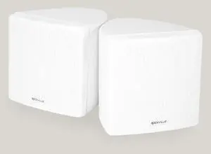 Rockville Pair Cube White 3.5" 30W RMS Home Theater Wall Speakers, 8 Ohm, 360-Degree Swivel Brackets, 2-Way Audio, Compact Design, for Home Theater and Surround Sound