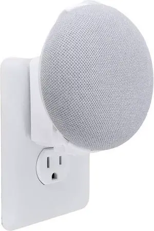 The Nest Mini Easy Genie Mount 2nd Gen 2019: The Simplest and Cleanest Outlet Wall Mount Hanger Stand for New Google Nest Mini - No Cord Wrapping Required - Designed in USA (White)