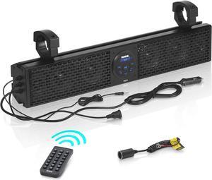 Weatherproof 26 Inch Class A B Portable Audio System Bluetooth MP3 Smartphone Sound Bar Speaker with Wireless Remote and ATV UTV Clamps