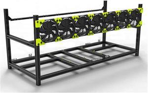 6/8 GPU Aluminum Stackable Open Air Mining Computer Frame Rig Ethereum Veddha for Ethereum (ETH,ETC) ZCash (ZEC) Monero (XMR) Bitcoin(8GPU)