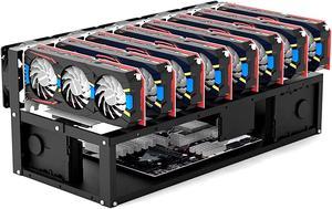 Open Air Miner Mining Frame Rig Case, 8 GPU Steel Open Mining Rig Frame for Crypto Coin Currency Bitcoin for ATX - Only Mining Rig Frame Included (Color : 8 GPU)