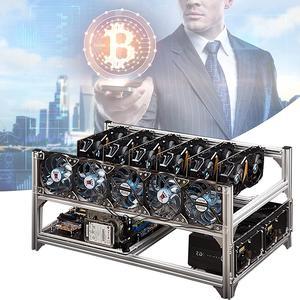 YHWD 6 GPU Mining Frame, Rig Case, Open Frame Case Mining with Heat Dissipation Effect, Strong, Durable and Reusable, Easy to Move for Ethereum(ETH,etc)/Bitcoin(BTC)/siacoin(sc)