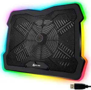 Ultimate + RGB Laptop Cooling Pad with LED Rim + Gaming Laptop Cooler + USB Powered Fan + Very Stable and Silent Laptop Stand + Compatible up to 17 + for PC Mac PS4 Xbox One + New 2022