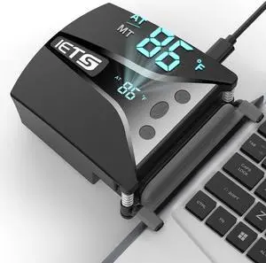 GT202UB vacuum laptop fan cooler With temperature display intelligent temperature measurement cooling 13 wind speed (2600-5000RPM turbo fan) Perfect for Rapid Cooling of gaming laptop
