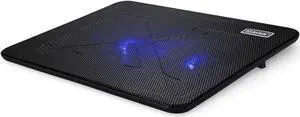 Laptop Cooling Pad Portable Slim Quiet Laptop Notebook Cooler Cooling Pad Stand with 2 Blue LED Fans USB Powered Adjustable Angled Fits 11-14 Inch Laptop
