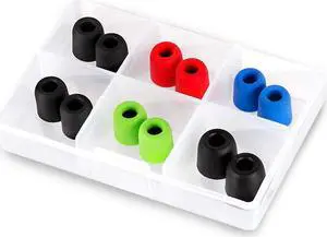 Earphone Foam Earbud Tips 4.5 mm + New 2024 Version + 12 Innovative Memory Foam Earbuds Tips + Extremely Comfortable + Isolates from Outside Noise + Earphone Tips in 2 Different Sizes