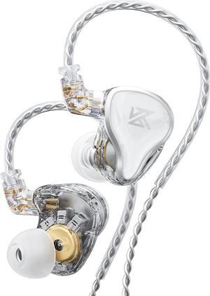 KZ ZAS 16-Unit Hybrid High-Frequency 7BA+10mm Dual DD HiFi Stereo Sound Earphones Noise Cancelling Earbuds(White,No Mic)
