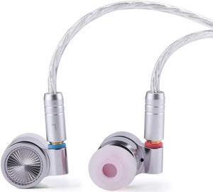 Linsoul TIN HiFi T4 10mm Carbon Nanotube Dynamic Driver in-Ear Monitor Earphones, Ultra-Sleek Metal Housing, with Silver-Plated MMCX Cable