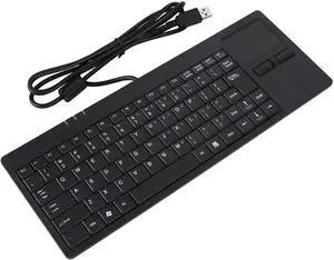 Hilitand Wired USB Touchpad Keyboard,MC-818 Compact USB Keyboard with Touchpad, 82 Keys, QWERTY and Anti-Slip Mat for Desktop Laptop Computers Notebook