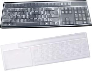 BronaGrand 2 Pack Clear Desktop Computer Keyboard Protection Skin Protector Cover for PC 104/107 Keys Standard Keyboard
