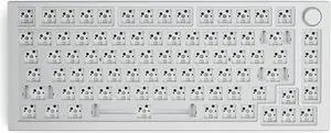 Glorious Gaming - GMMK PRO Barebones Custom Keyboard (ANSI USA) Compact 75% Keyboard with Knob, White Aluminum, DIY Mechanical Keyboard Kit, TKL, Hotswap, Cherry MX Style, Backlit RGB, USB-C Removable