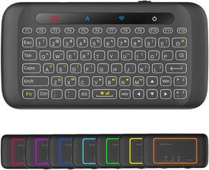 Mini Wireless Keyboard,H20 Mini Keyboard with Touchpad,Backlit Small Wireless Keyboard,Full Size Touchpad,Handheld IR Remote Keyboard for Android TV Box Windows PC,HTPC,IPTV,PC,Raspberry Pi
