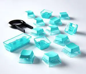GunMjo Crystal Pudding Keycap for Gaming Keyboard with Cherry MX Switches, ABS Translucent Keycaps for Backlit Mechanical Keyboard, OEM Profile 104 Keys with 6.25U Space Bar, Green Color