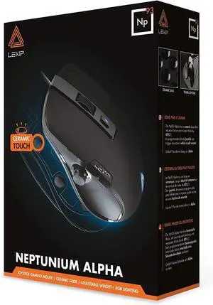 Lexip - Np93 Alpha - Gaming Mouse - French Innovation - with 2 Axis Internal Joystick - Ultimate Glide with Ceramic Skates + Adjustable Weight +