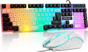 Retro Gaming led Keyboard and Mouse Combo (White)