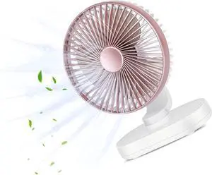 BENHAI Mini Desk USB Fan, Portable Fan 120° Rotation Angle Table Fan 3 Speeds Fan Quiet Fan USB Fan for for Home Bed Office Outdoor Travel Pink