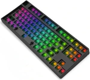 CXTECH C87 RGB Backlits Hot Swap MX Switches Mechanical Keyboard Kit,3 Connection Modes 2.4G/Bluetooth 5.0/Wired Type-C,DIY PCB Plate Case 87-Key Keyboard Kit (No Switches No Keycaps) (Black) CXTECH C87 RGB Backlits Hot Swap MX Switches Mechanical Keyboard Kit,3 Connection Modes 2.4G/Bluetooth 5.0/Wired Type-C,DIY PCB Plate Case 87-Key Keyboard Kit (No Switches No Keycaps) (Black)