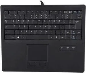 10in Wired Touch Keyboard, 84 Keys Ultra-Slim Built-in Multi-Touch Scissors Trackpad for Dos/Windows95/98/NT/ME/2000/2003/XP/Win7/Win8 for Linux for Unix