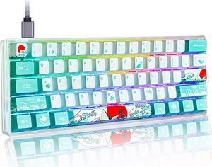 Guffercty kred Gk61 60% Mechanical Keyboard SK61 Custom Hot Swappable 60 Percent Gaming Keyboard with RGB Backlit Type-C Cable for Win/PC/Mac (Gateron Optical Red, Coral Sea)