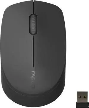 RAPOO Bluetooth 2.4G Wireless Mouse, 2 Bluetooth Channels with 1 USB Receiver Noiseless Mouse, Connect up to 3 Devices, Portable Computer Mice for PC, Tablet, Laptop-Black RAPOO Bluetooth 2.4G Wireless Mouse, 2 Bluetooth Channels with 1 USB Receiver Noiseless Mouse, Connect up to 3 Devices, Portable Computer Mice for PC, Tablet, Laptop-Black
