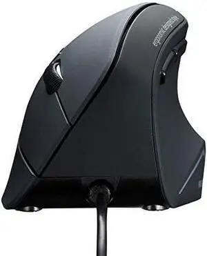 SANWA Wired Ergonomic Mouse, Optical Vertical Computer Mice, Reduce Wrist Strain, (1000/1600 Adjustable DPI, 6 Buttons) Compatible with MacBook, Laptop, Desktop, Windows, Mac OS for Office & Gaming