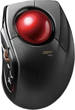 Good Product Outlet Deft Pro Wired / Wireless / Bluetooth Finger-Operated Trackball Mouse, Ergonomic Design, 8-Button Function with Smooth Tracking, Precision Optical Gaming Sensor, Windows / Mac (M-