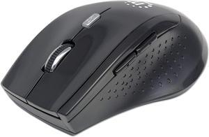Manhattan Curve Wireless Optical Mouse - with Auto Power Management - for Laptops & Computers - Black, 179386