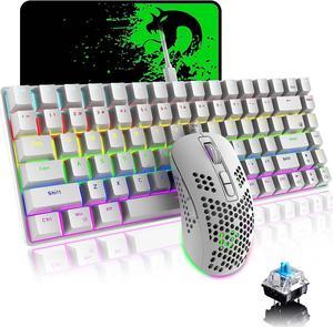 ZJFKSDYX C104 Wireless Gaming Keyboard and Mouse Combo, Waterproof 104 Keys  US Layout RGB Backlit Rechargeable Mechanical Feel Ergonomic Keyboard and  RGB Mute Mouse for PC Gamers (White) - Newegg.com