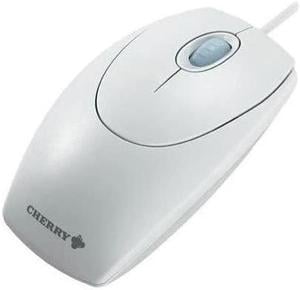 CHERRY WheelMouse Optical - Corded USB Mouse - Symmetrical Design - PS/2 Adapter - Durable - Light Grey