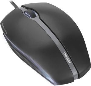 Cherry GENTIX Corded Optical Illuminated Mouse - Corded - Illuminated - Symmetrical Design  Black (JM-0300)