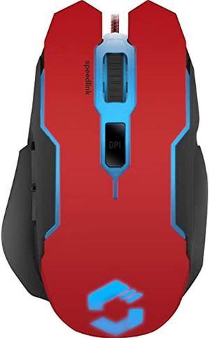 Speedlink CONTUS Gaming Mouse - 5 Buttons Mouse for Office/Home Office (LED Illumination - Adjustable to 3200 dpi - Ergonomic Shape) for PC/Notebook/Laptop, Black-red