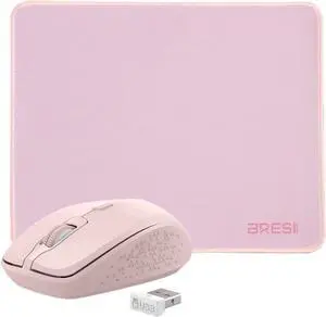 Ergonomic Bluetooth Mouse and Mouse Pad for Laptop Pink Ergonomic Bluetooth Mouse and Mouse Pad for Laptop Pink