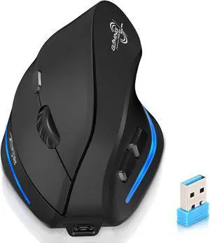 Wireless Mouse Ergonomic Mouse with LED Light Tri-Mode BT5.0+BT5.0+2.4GHz Bluetooth Vertical Mouse Adjustable DPI 2400/1600/1000 Rechargeable Mice for PC Laptop Mac Windows Wireless Mouse Ergonomic Mouse with LED Light Tri-Mode BT5.0+BT5.0+2.4GHz Bluetooth Vertical Mouse Adjustable DPI 2400/1600/1000 Rechargeable Mice for PC Laptop Mac Windows