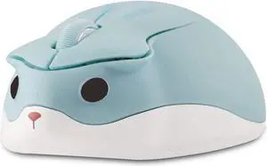 CHUYI Hamster Wireless Silent Mouse 1200DPI Cute Animal Small Cordless Portable Mice for Travel Home School Library Computer Laptop PC for Kids Gift (Light Blue) CHUYI Hamster Wireless Silent Mouse 1200DPI Cute Animal Small Cordless Portable Mice for Travel Home School Library Computer Laptop PC for Kids Gift (Light Blue)
