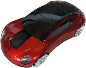 MOJO Porsche Car Optical Wireless Silent Mouse (Red)