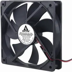Dual Ball Bearings 120mm x 120mm x 25mm 5 inch 12v Brushless DC Cooling Exhaust Fan