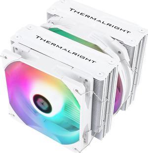 Thermalright Frost Spirit 140 White V3 ARGB CPU Air Cooler, Dual Tower 4 Heat Pipes, D14W-S and C12W-S Fan, Aluminium Heatsink Cover, AGHP Technology, for AMD AM4/AM5/Intel LGA 1150/1151/1200/2011