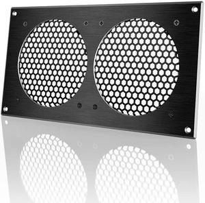 AC Infinity Ventilation Grille, for PC Computer AV Electronic Cabinets, Also mounts Two 120mm Fans