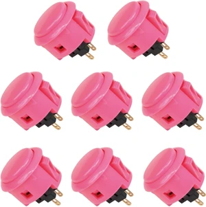 Sanwa 8 pcs OBSF-30 Original Push Button 30mm - for Arcade Jamma Video Game & Arcade Joystick Games Console (Pink) S@NWA Sanwa 8 pcs OBSF-30 Original Push Button 30mm - for Arcade Jamma Video Game & Arcade Joystick Games Console (Pink) S@NWA