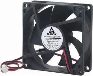 4500RPM 8cm 80mm x 80mm x 25mm 12v Big Airflow High Speed Dual Ball Bearing Brushless DC Cooling Fan 2 Pin
