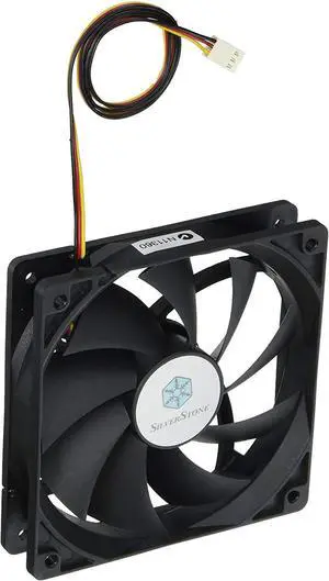 Silverstone Tek 120mm High Airflow and Less Noise with 9-Bladed Design Computer Case Fan Cooling, Clear FN121-P