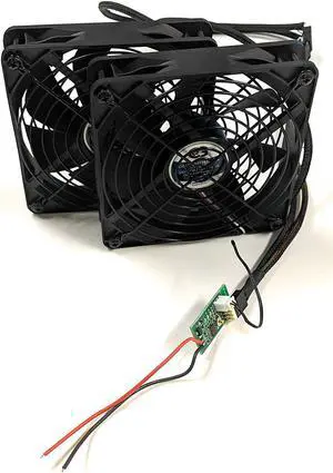 Coolerguys Dual 120x120x25mm PWM Fans with PWM Thermostat Controller Kit