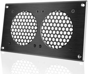 AC Infinity Ventilation Grille 5, for PC Computer AV Electronic Cabinets, Also Includes Hardware to Mount Two 80mm Fans