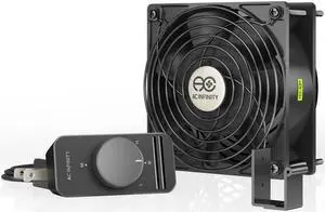 AC Infinity AXIAL S1238, 120mm Muffin Fan with Speed Controller, UL-Certified for Doorway, Room to Room, Wood Stove, Fireplace, Circulation Projects AC Infinity AXIAL S1238, 120mm Muffin Fan with Speed Controller, UL-Certified for Doorway, Room to Room, Wood Stove, Fireplace, Circulation Projects
