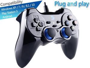 USB Wired Gaming Controller Gamepad For PC/Laptop Computer(Windows XP/7/8/10/11) & PS3 & Android & Steam - [Black]